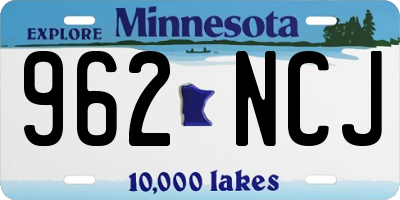 MN license plate 962NCJ