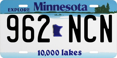 MN license plate 962NCN
