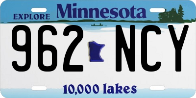 MN license plate 962NCY