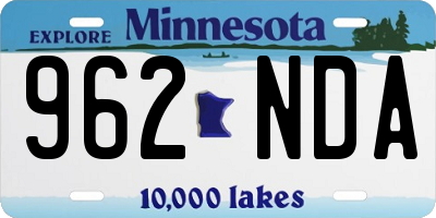MN license plate 962NDA