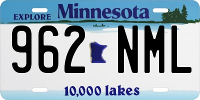 MN license plate 962NML