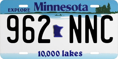 MN license plate 962NNC