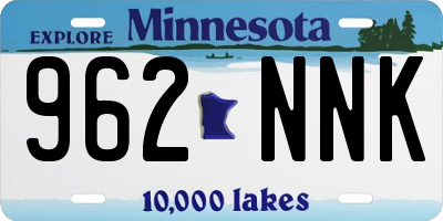 MN license plate 962NNK