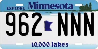 MN license plate 962NNN