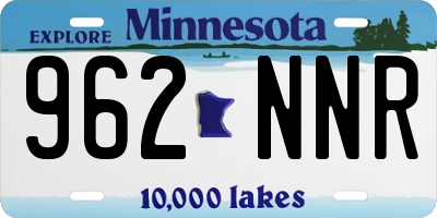 MN license plate 962NNR