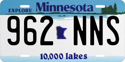 MN license plate 962NNS