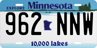 MN license plate 962NNW