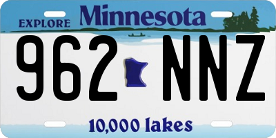 MN license plate 962NNZ