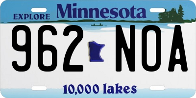 MN license plate 962NOA