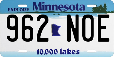 MN license plate 962NOE