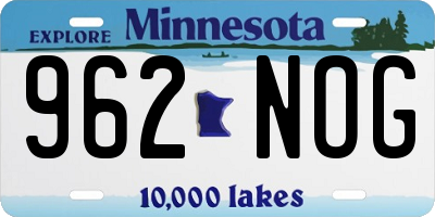 MN license plate 962NOG