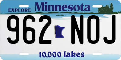 MN license plate 962NOJ