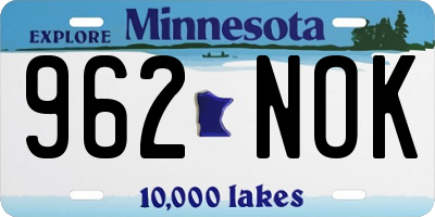 MN license plate 962NOK