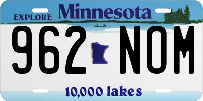 MN license plate 962NOM