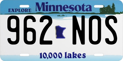 MN license plate 962NOS