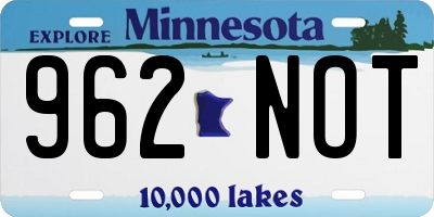 MN license plate 962NOT