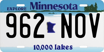MN license plate 962NOV