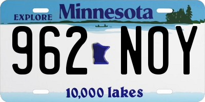 MN license plate 962NOY