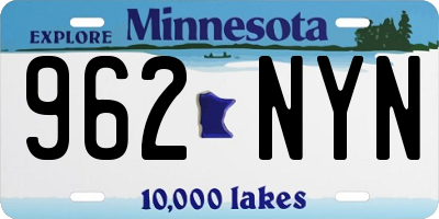 MN license plate 962NYN