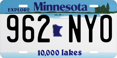 MN license plate 962NYO