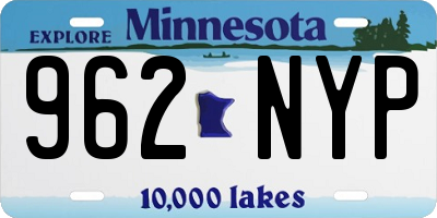 MN license plate 962NYP
