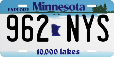 MN license plate 962NYS