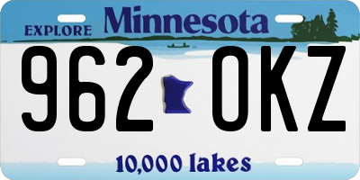 MN license plate 962OKZ