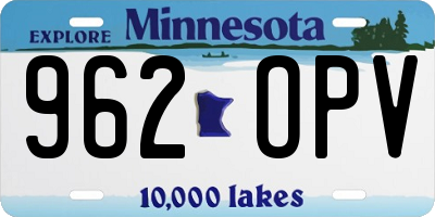 MN license plate 962OPV