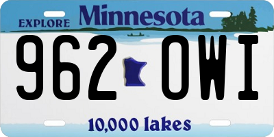 MN license plate 962OWI