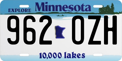 MN license plate 962OZH
