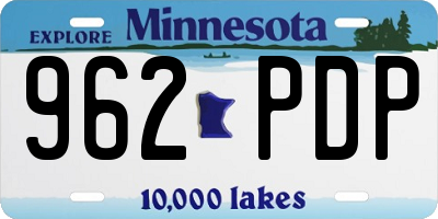 MN license plate 962PDP