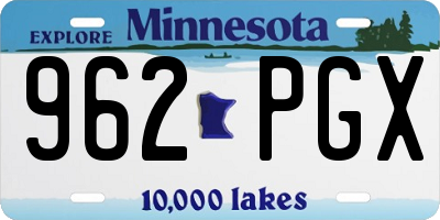MN license plate 962PGX