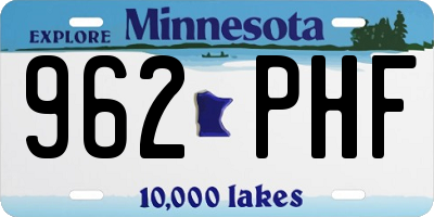 MN license plate 962PHF
