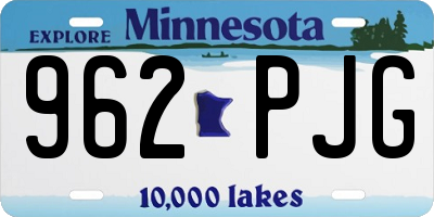 MN license plate 962PJG