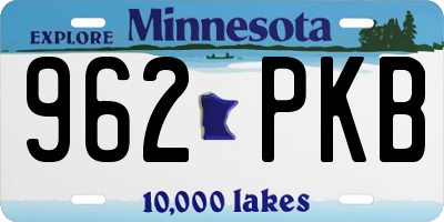 MN license plate 962PKB