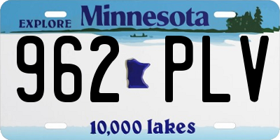 MN license plate 962PLV