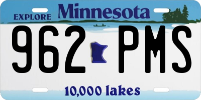MN license plate 962PMS