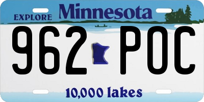MN license plate 962POC
