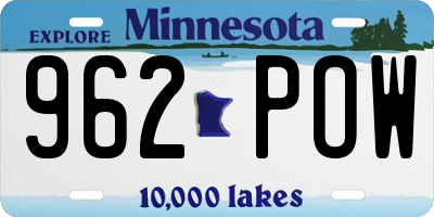 MN license plate 962POW