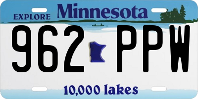 MN license plate 962PPW
