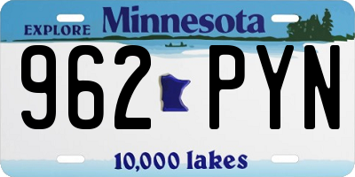 MN license plate 962PYN