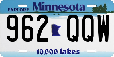 MN license plate 962QQW