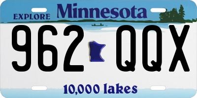 MN license plate 962QQX
