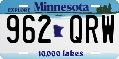 MN license plate 962QRW