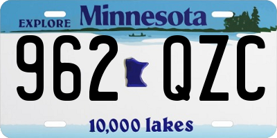 MN license plate 962QZC