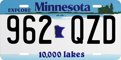 MN license plate 962QZD