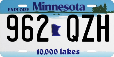 MN license plate 962QZH