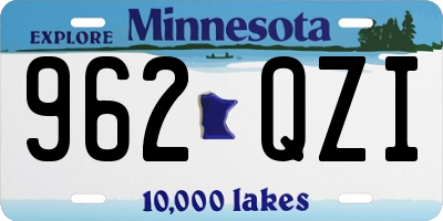 MN license plate 962QZI