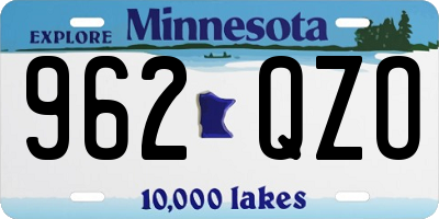 MN license plate 962QZO