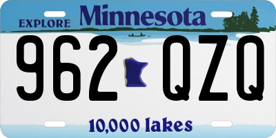 MN license plate 962QZQ